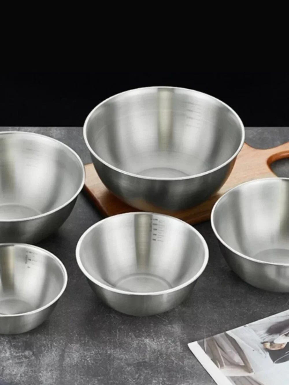 Art & Cook 5-Piece Nesting Stainless Steel Bowl Set